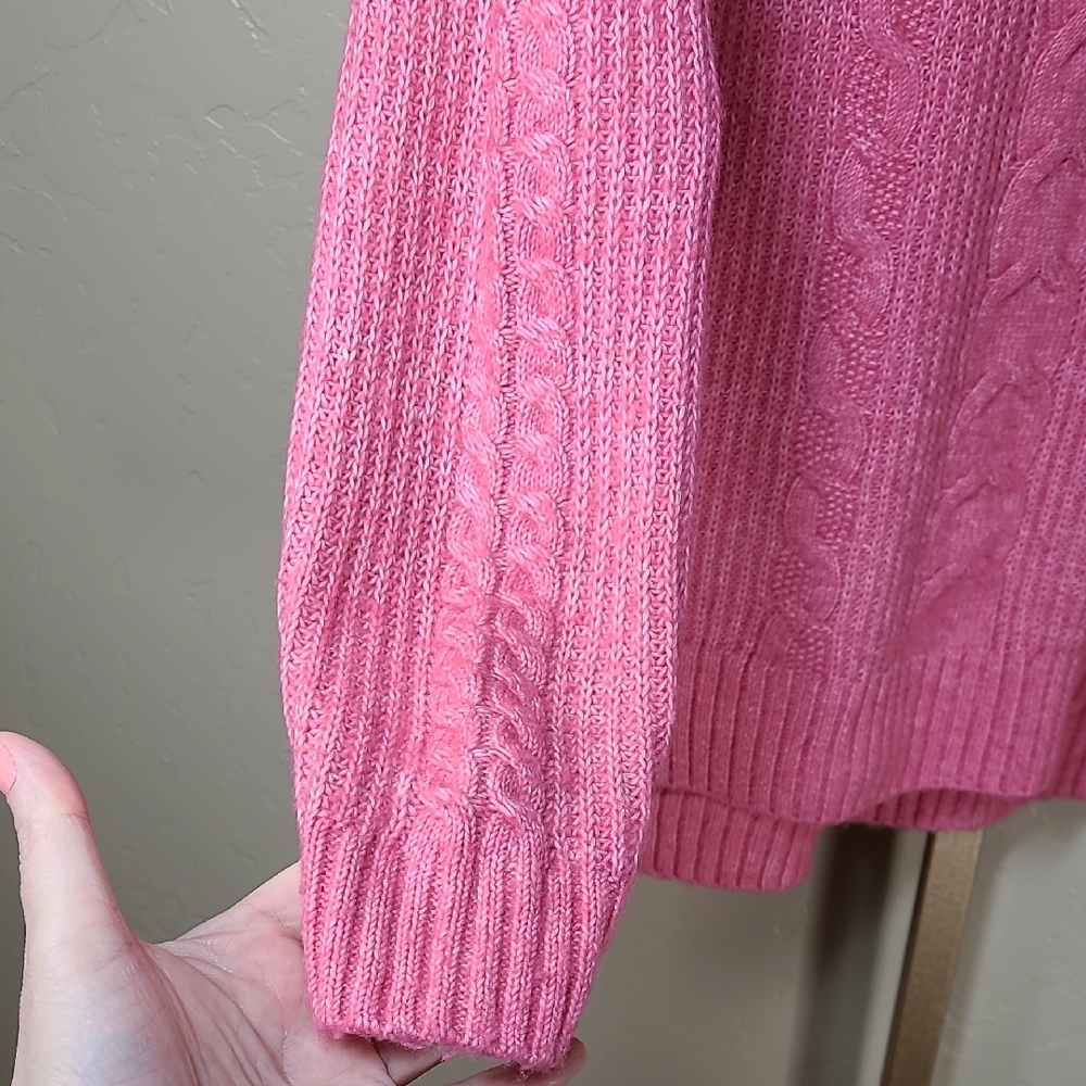 Cabi Vibrant Pink Cable Knit Sweater‎ - Picture 5 of 14